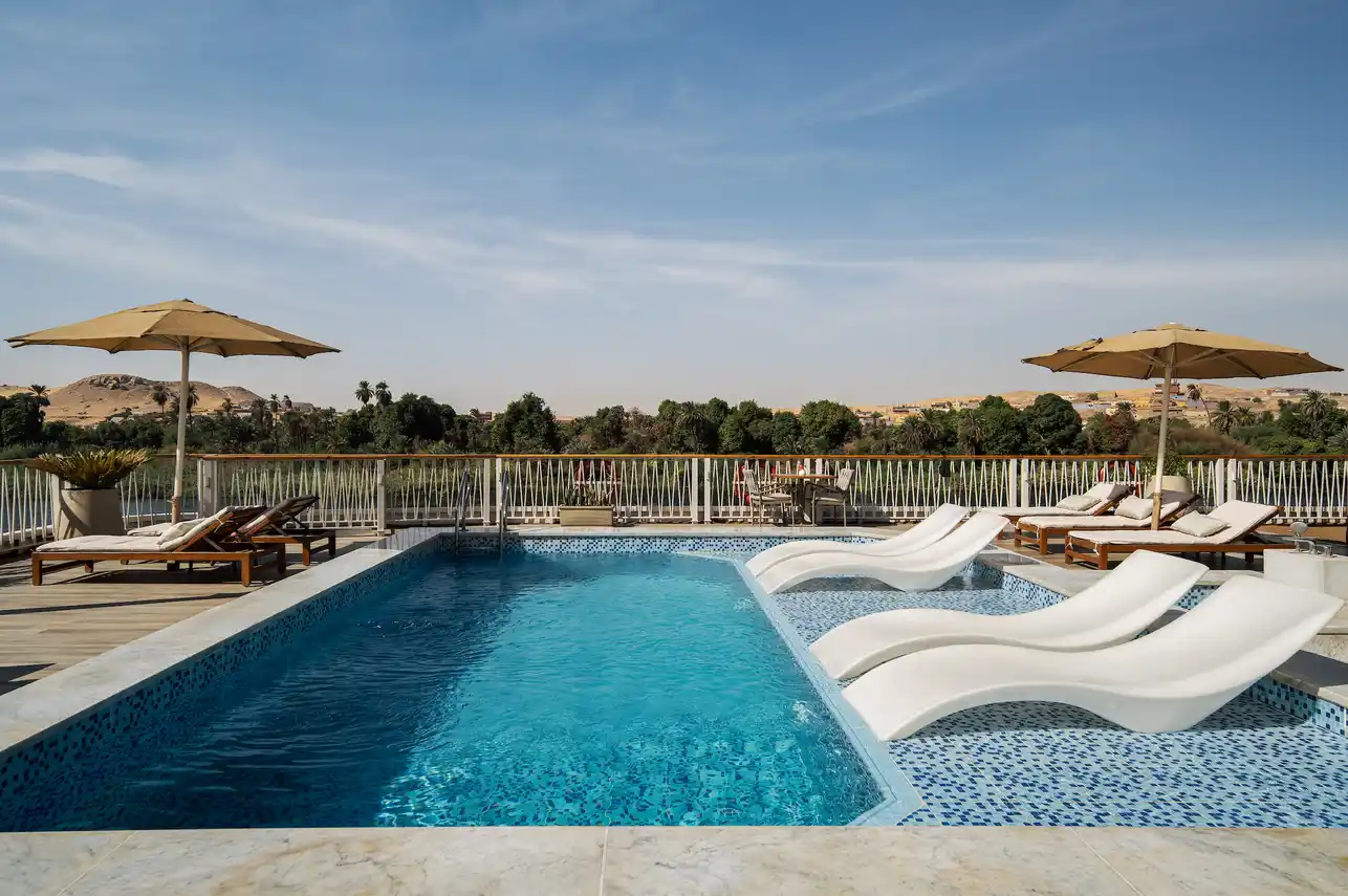 Sun deck of the MS Tamr Henna Nile Cruise Nile cruise